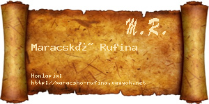 Maracskó Rufina névjegykártya